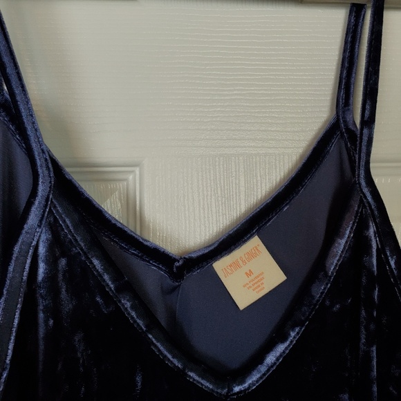 NWT jasmine & ginger  blue velvet tank top - Picture 5 of 5